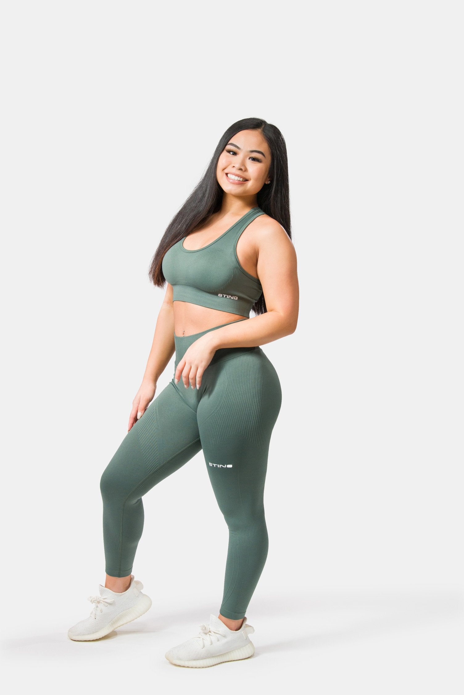 STING Allure Seamless Sports Bra Khaki