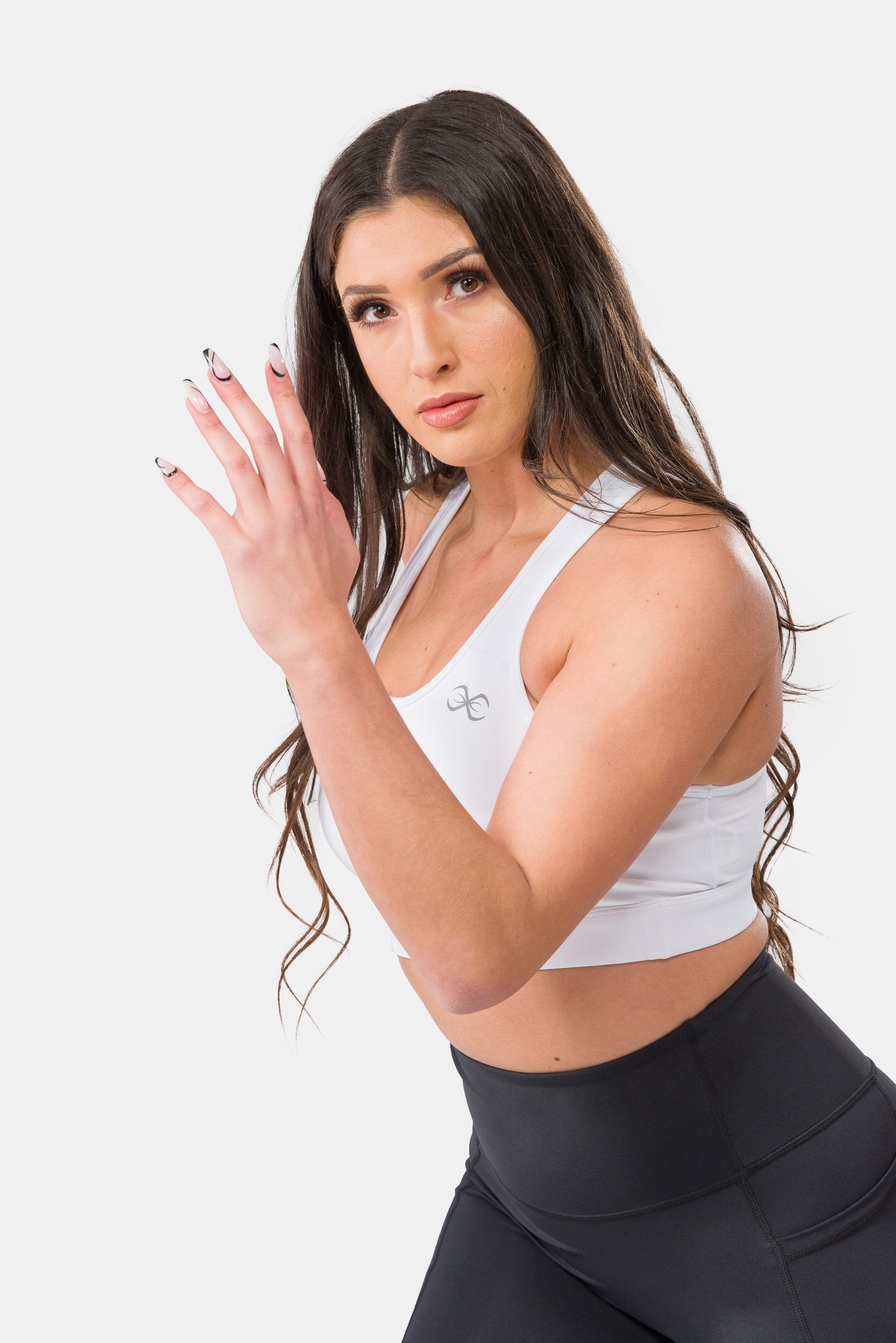 STING Womens Kinetic Chest Protector Sports Bra White