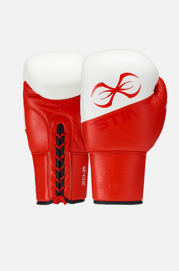 Orion Lace Up Boxing Gloves-Red/White – STING USA