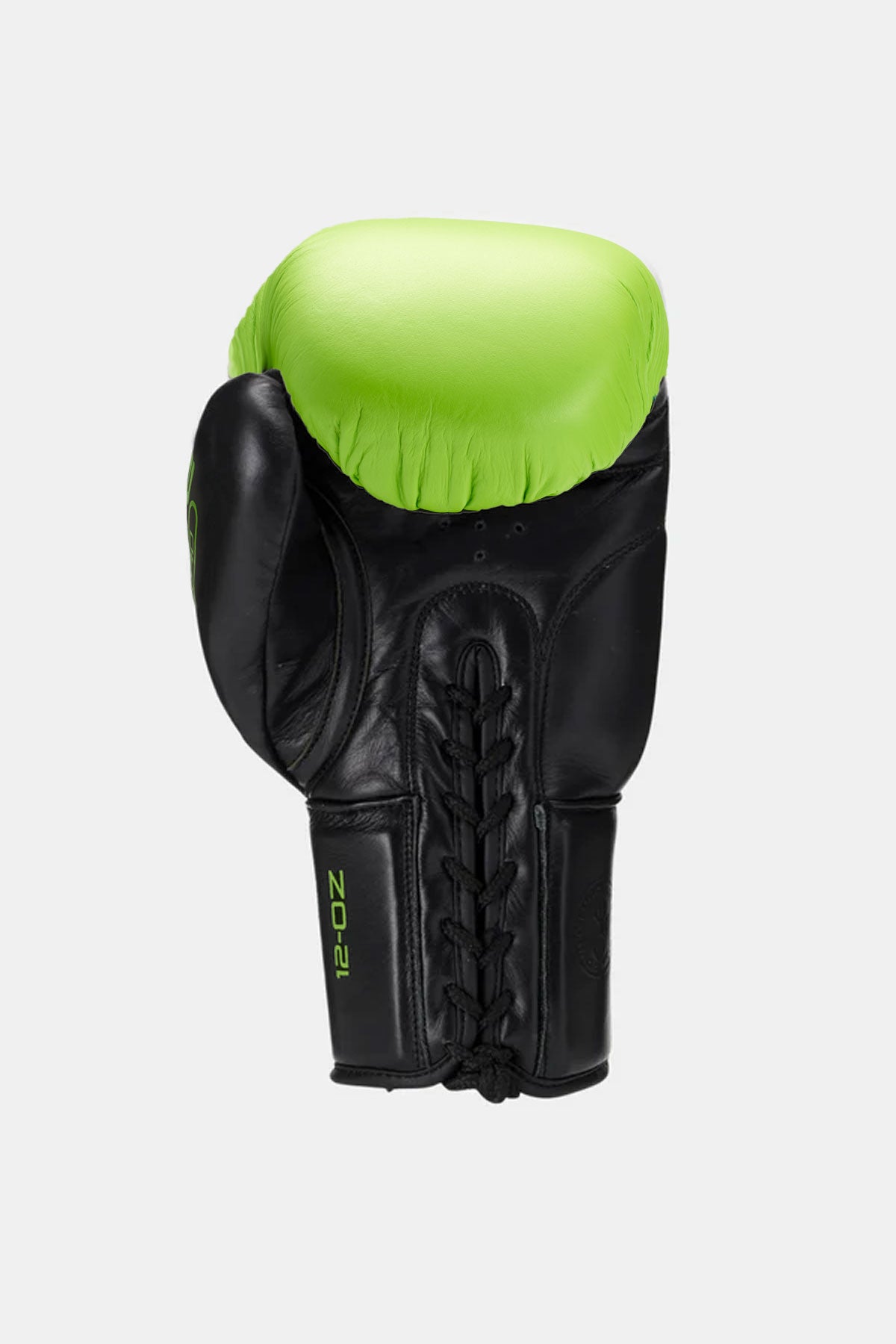 Sting Orion Lace Up Boxing Gloves, Black/Green / 12oz