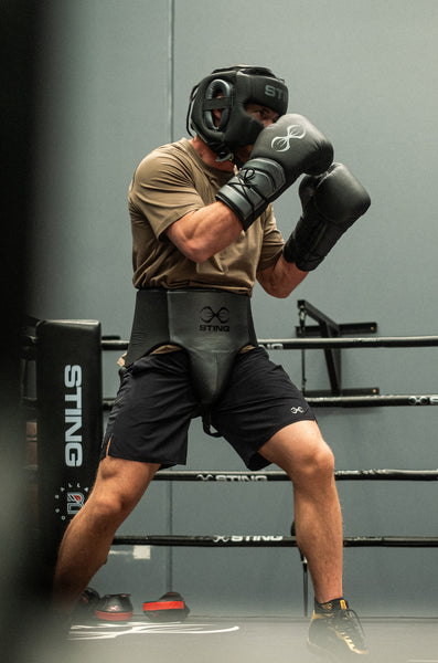 STING Viper X Lace Up Boxing Gloves-Black/Grey