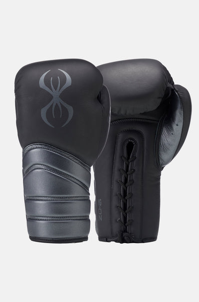 STING Viper X Lace Up Boxing Gloves-Black/Grey